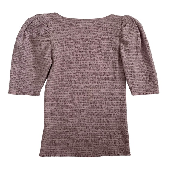 Nation LTD Zandra Smocked Party Tee in Touch Of Pink Puff Sleeves Size M - Picture 5 of 13